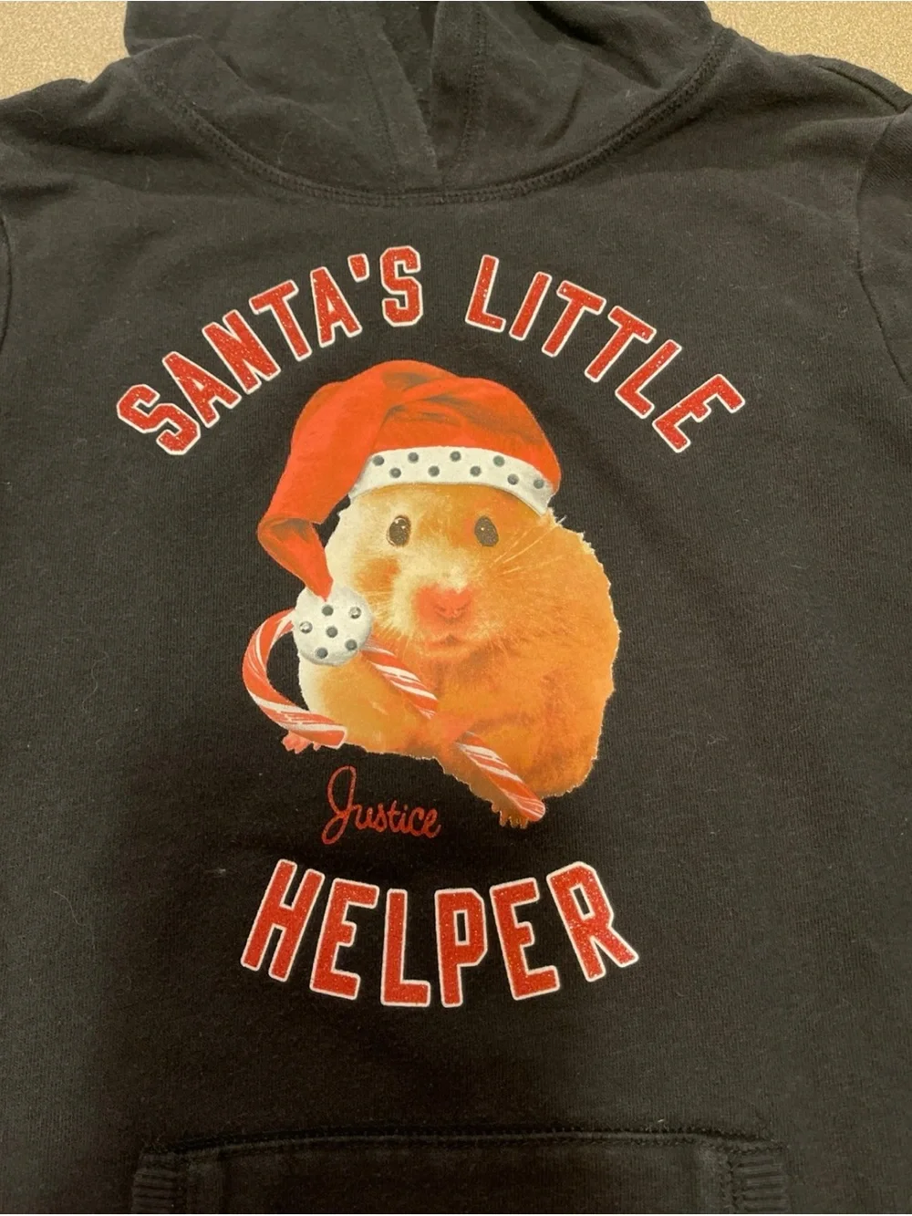 Justice Kids Santa's Little Helper Hoodie size 8